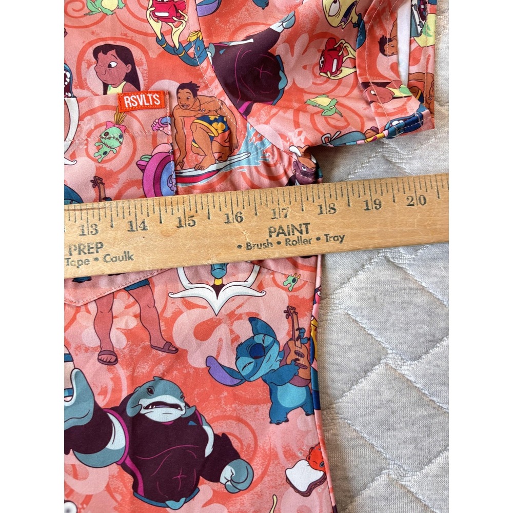 RSVLTS Shirt Womens Small Disney Lilo & Stitch Button Up Ohana Means Family - Picture 6 of 6